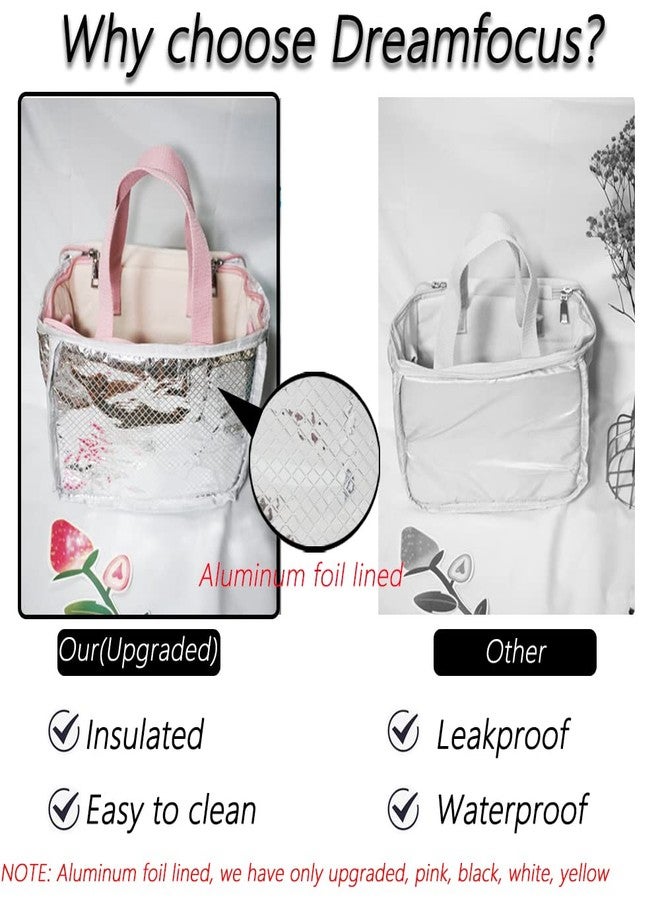 Dreamfocus Cute Insulated Lunch Bag for Girls, Large Capacity, Handle and Strap, Kawaii Lunch Box for Kids Teen Women Work School Gifts - Image 2